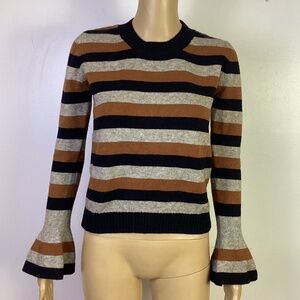 Harlyn Anthropologie Striped Bell Sleeve Sweater Sz XS